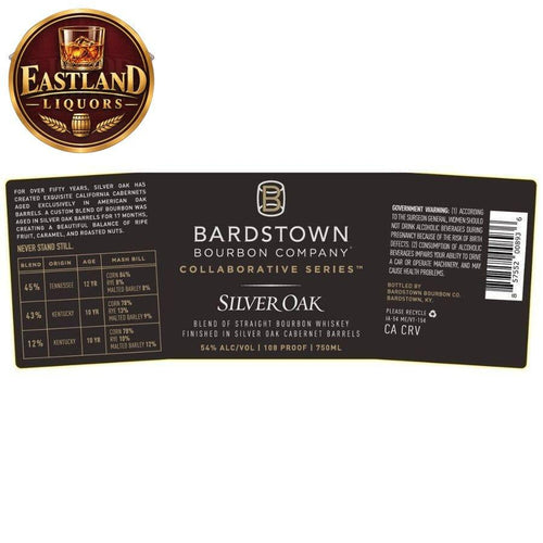 Bardstown Bourbon Silver Oak Finish – 54% ABV (108 Proof)