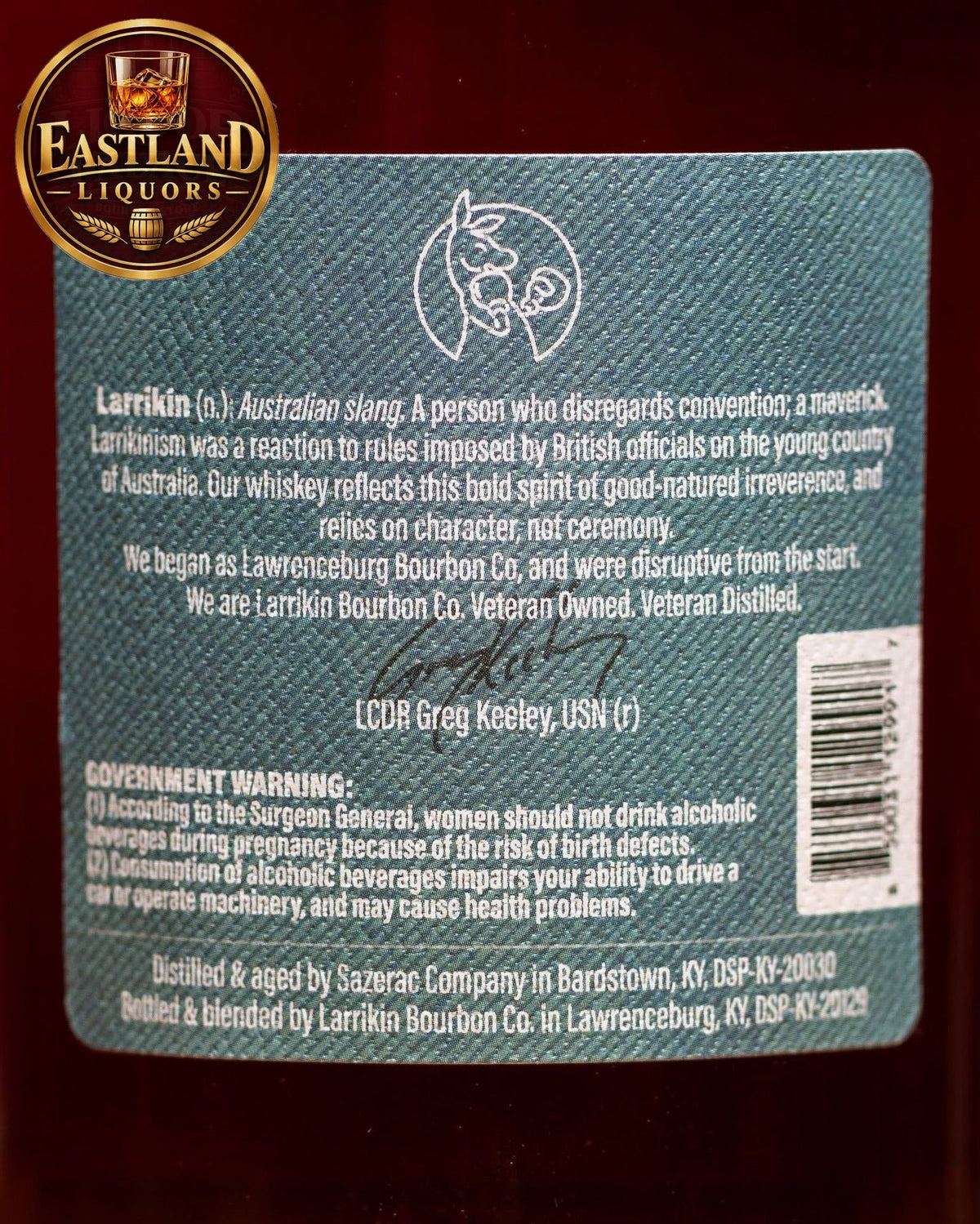 Larrikin Bottled-In-Bond – 50% ABV (100 Proof)